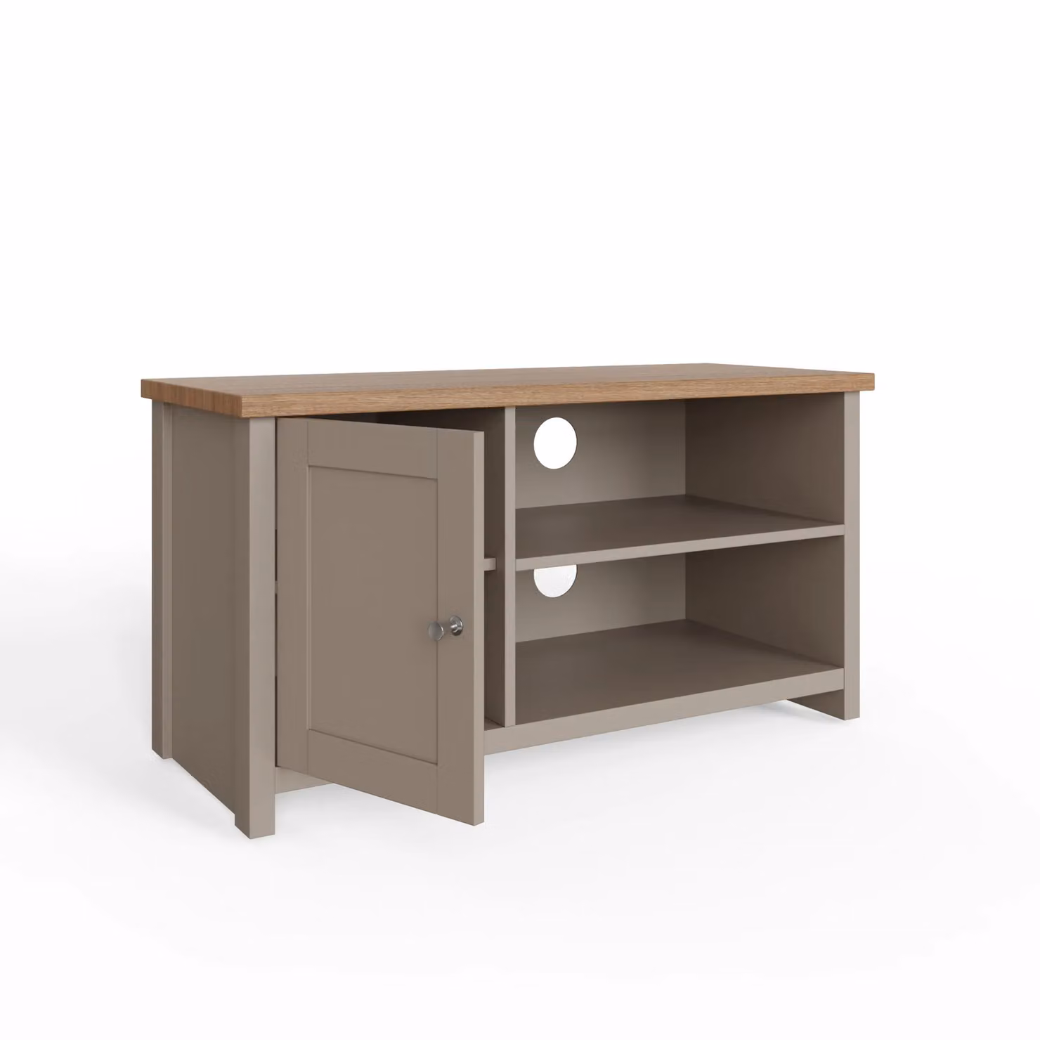 GFW Lancaster Small 1 Door TV Cabinet in Grey and Oak – 4