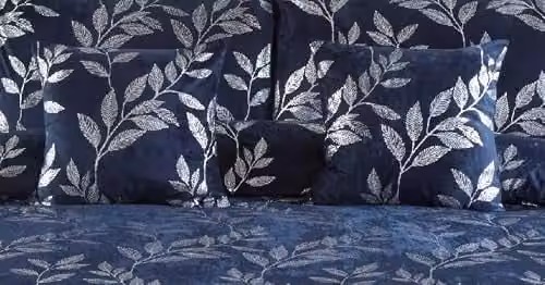 Rapport Home Como Floral Filled Cushion, Blue and Silver, W/D/H: 43 x 43 x 43 cm – 1