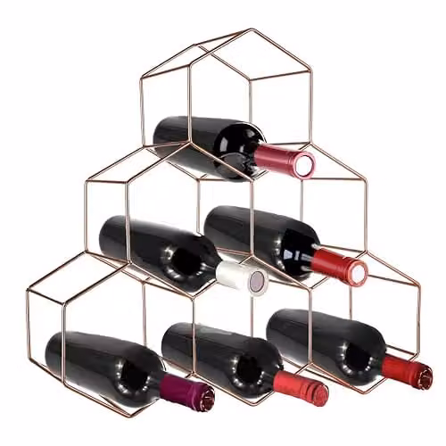 Orsina Contemporary 6 Bottle Metal Wine Rack in Green Finish – 1