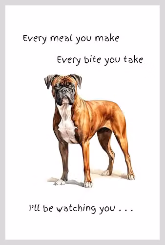 Animal Crackers Boxer Dog Novelty Cotton Tea Towel, White and Grey, 66 cm – 4
