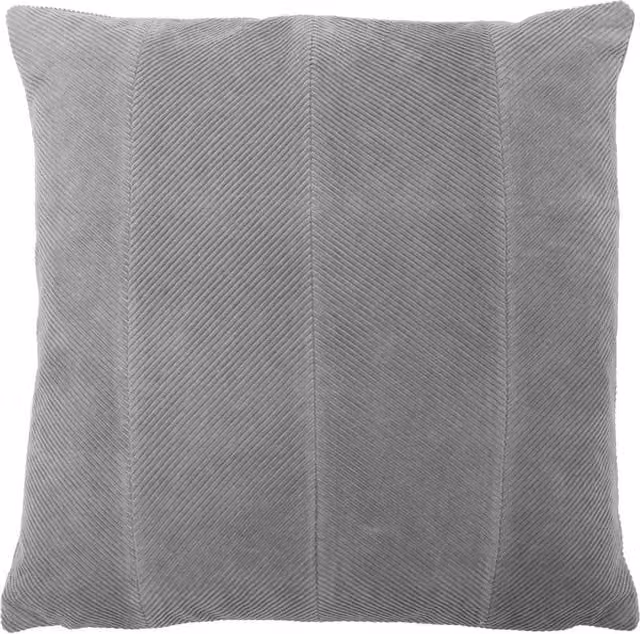 Furn Jagger Grey Corduroy Cotton Square Cushion, W/D/H: 45 x 45 x 45 cm