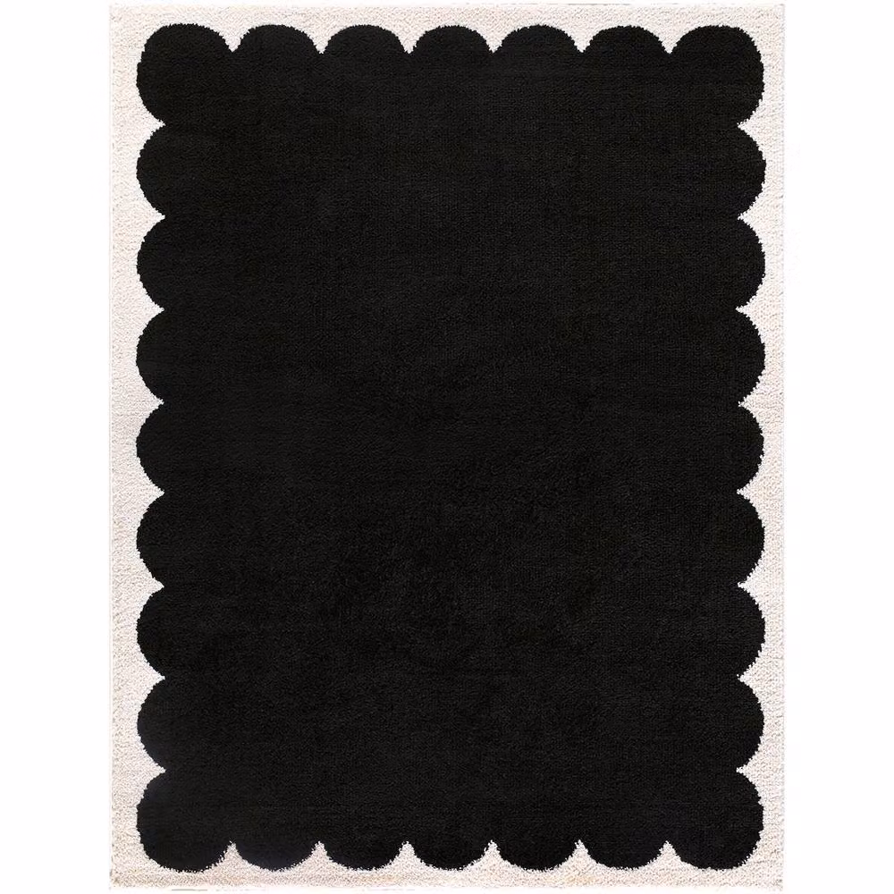 Livabliss Fossay Shag Washable Modern High Pile Living Room Rug in Black and Pink, W: 160 cm, L: 215 cm – 2