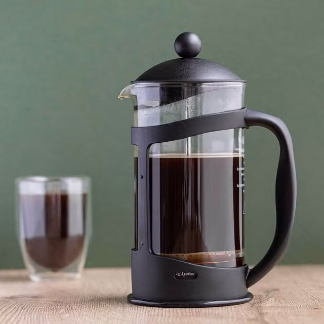 La Cafetire Eight Cup Glass and Polypropylene Cafetiere, Black
