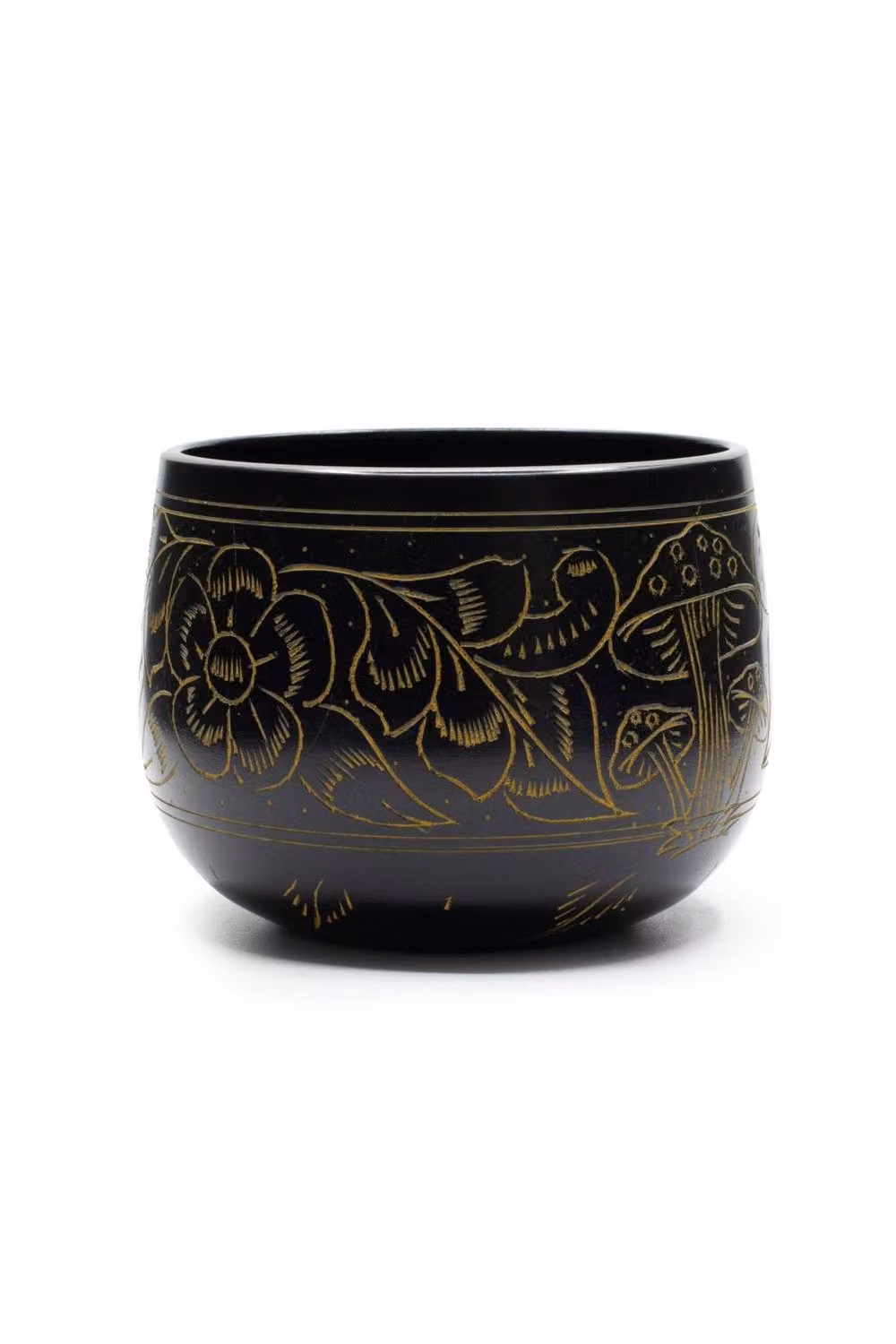 KDMD Magic Mushroom Cauldron Singing Bowl in Black and Gold, Diameter: 15 cm – 3