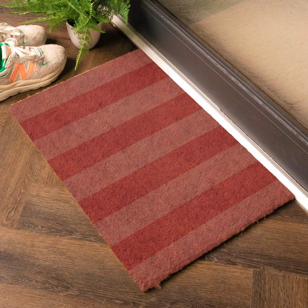 Artsy Mats Pink Stripe Coir Doormat in Brown, W/D: 60 x 40 cm – 2