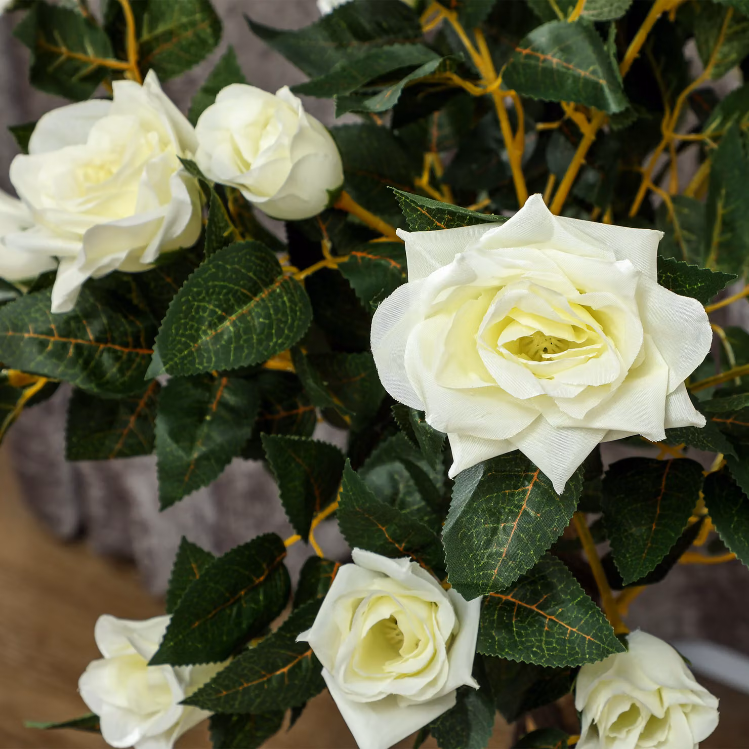 Outsunny Set of Two White Faux Rose Trees – 6