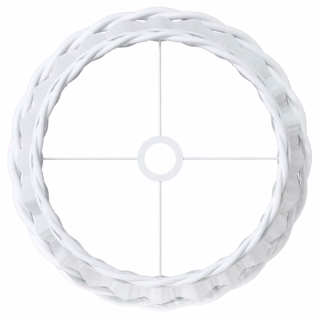 Berkfield Home White Wicker Ceiling Lamp Shade, W: 45 cm, H: 28 cm – 2