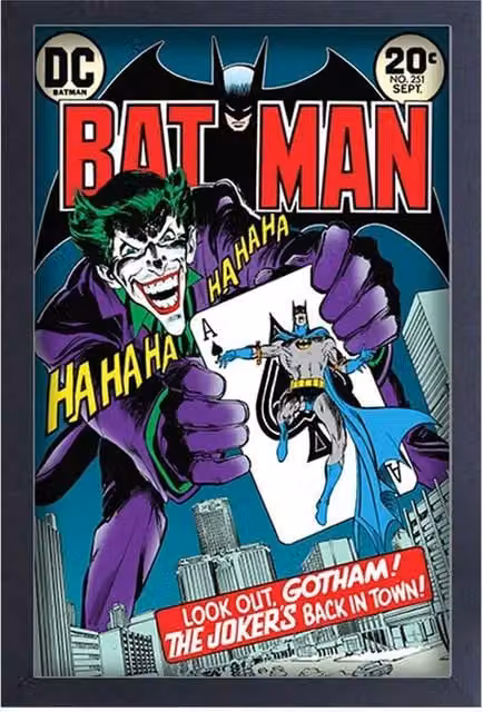 Batman The Joker's Back In Town Multicolour Framed Canvas Print – 1