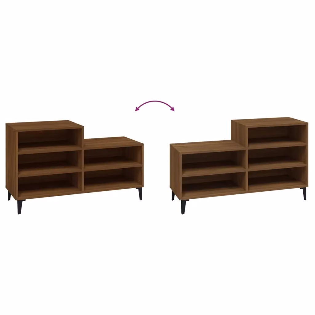 Berkfield Home Brown Oak Shoe Cabinet W/D/H: 102 x 36 x 60 cm – 4