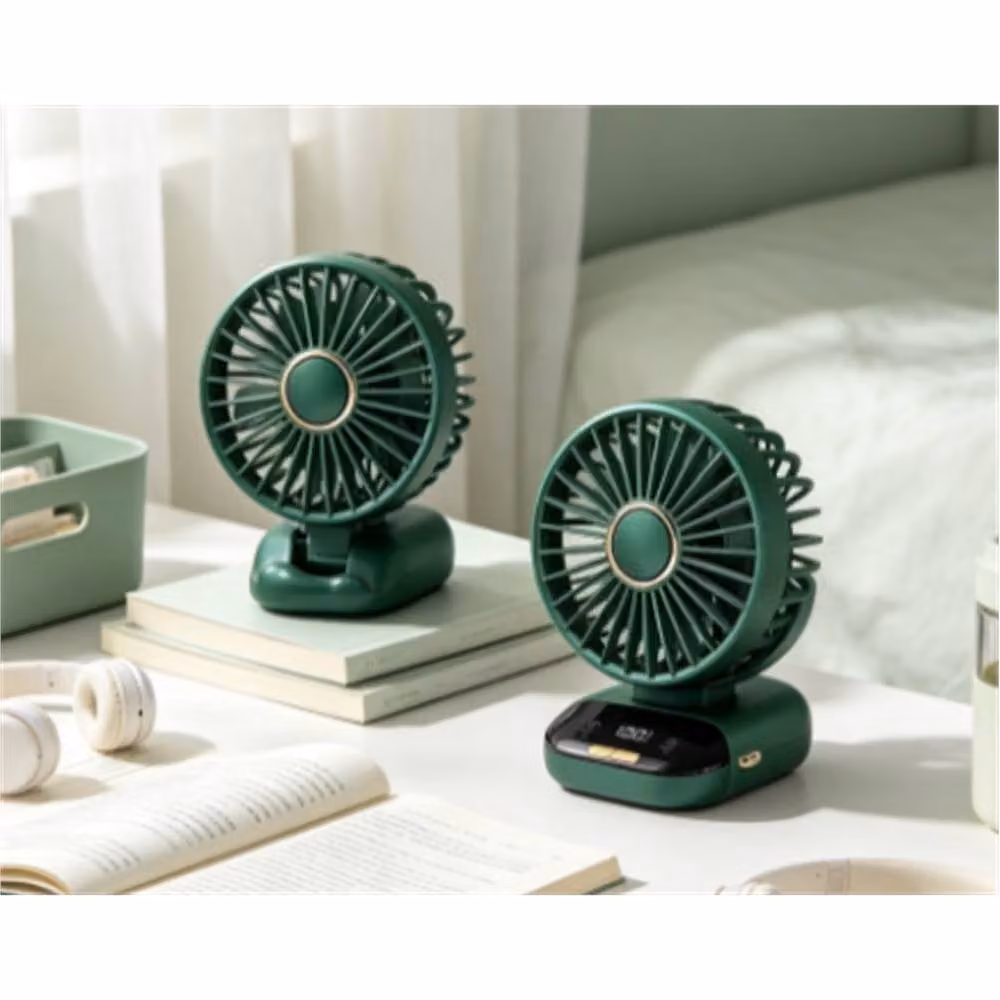 FLAVORA Green Mini Rechargeable Portable Handheld Fan – 5