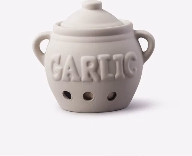 Kilo BA113 Classic Ceramic Garlic Storage Pot in Beige, Diameter: 11 cm – 1