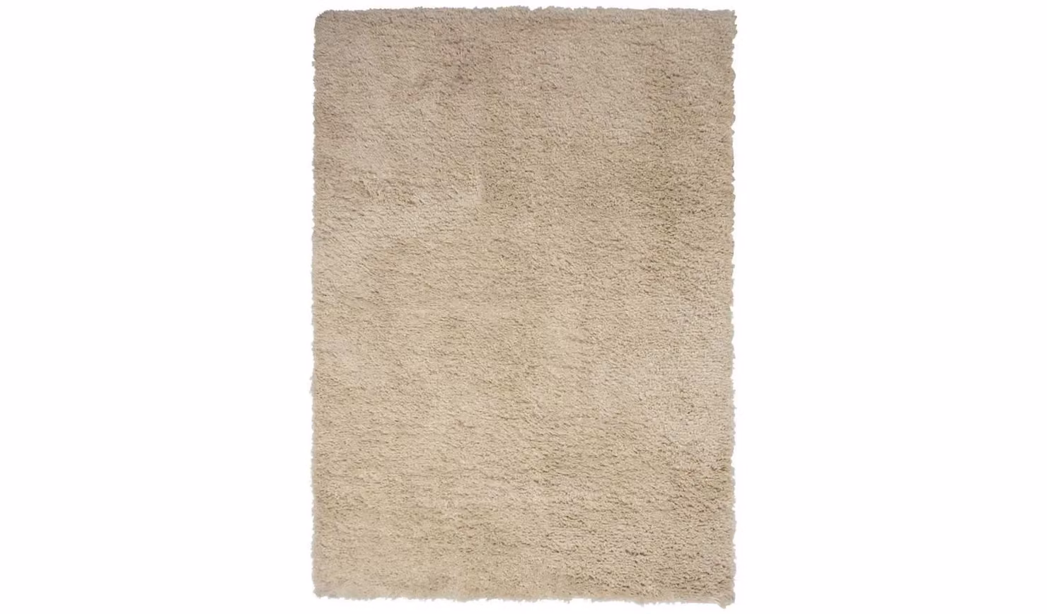 Cheap Furniture Warehouse Modern Plain Rectangular Polyester Rug in White and Beige, W: 120 cm, L: 170 cm