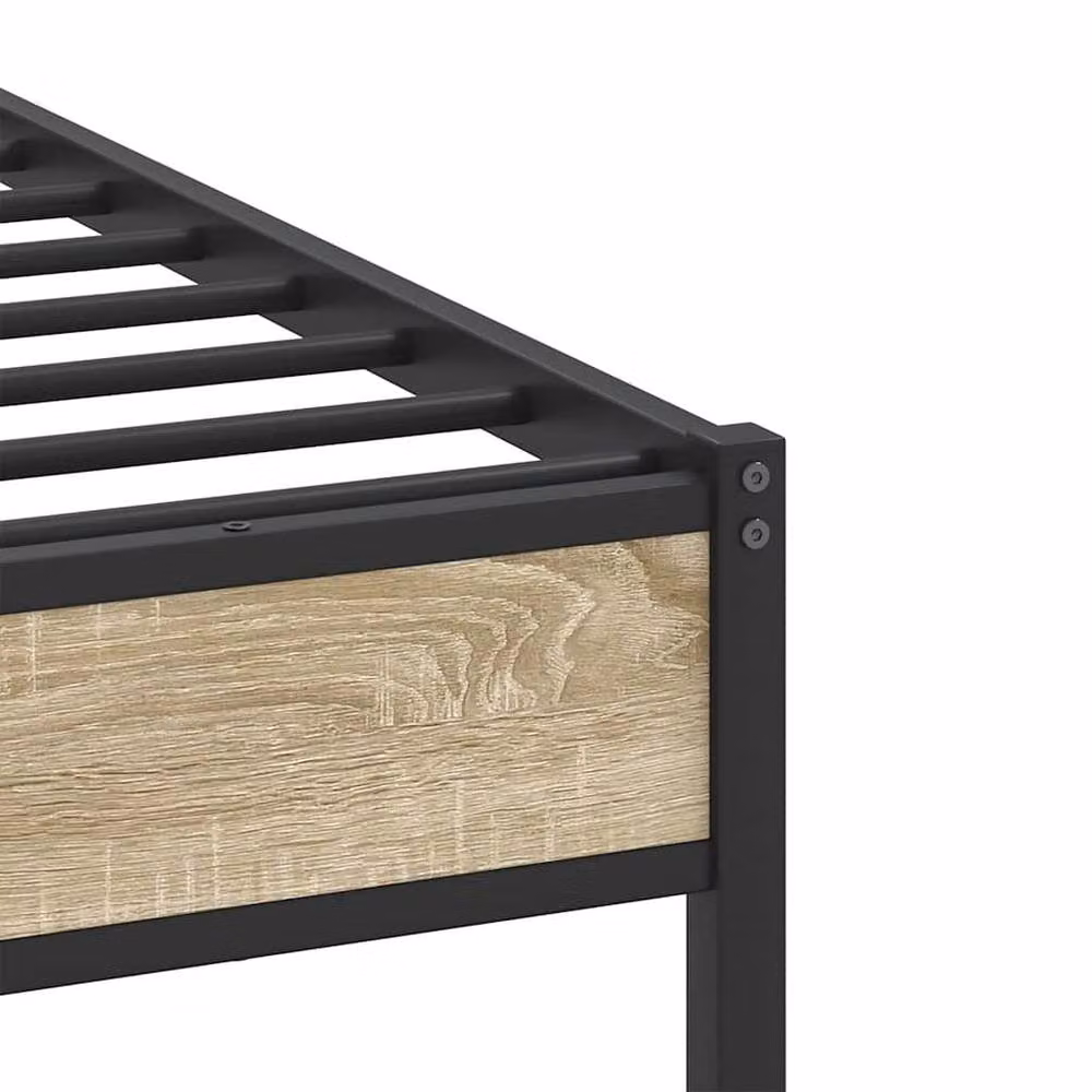 Berkfield Home Sonoma Oak Bed Frame in Brown, W/D/H: 107 x 203 cm – 6