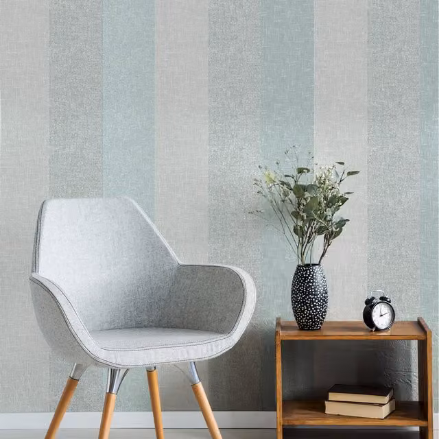 Superfresco Meadow Blue Striped Abstract Washable Wallpaper Roll