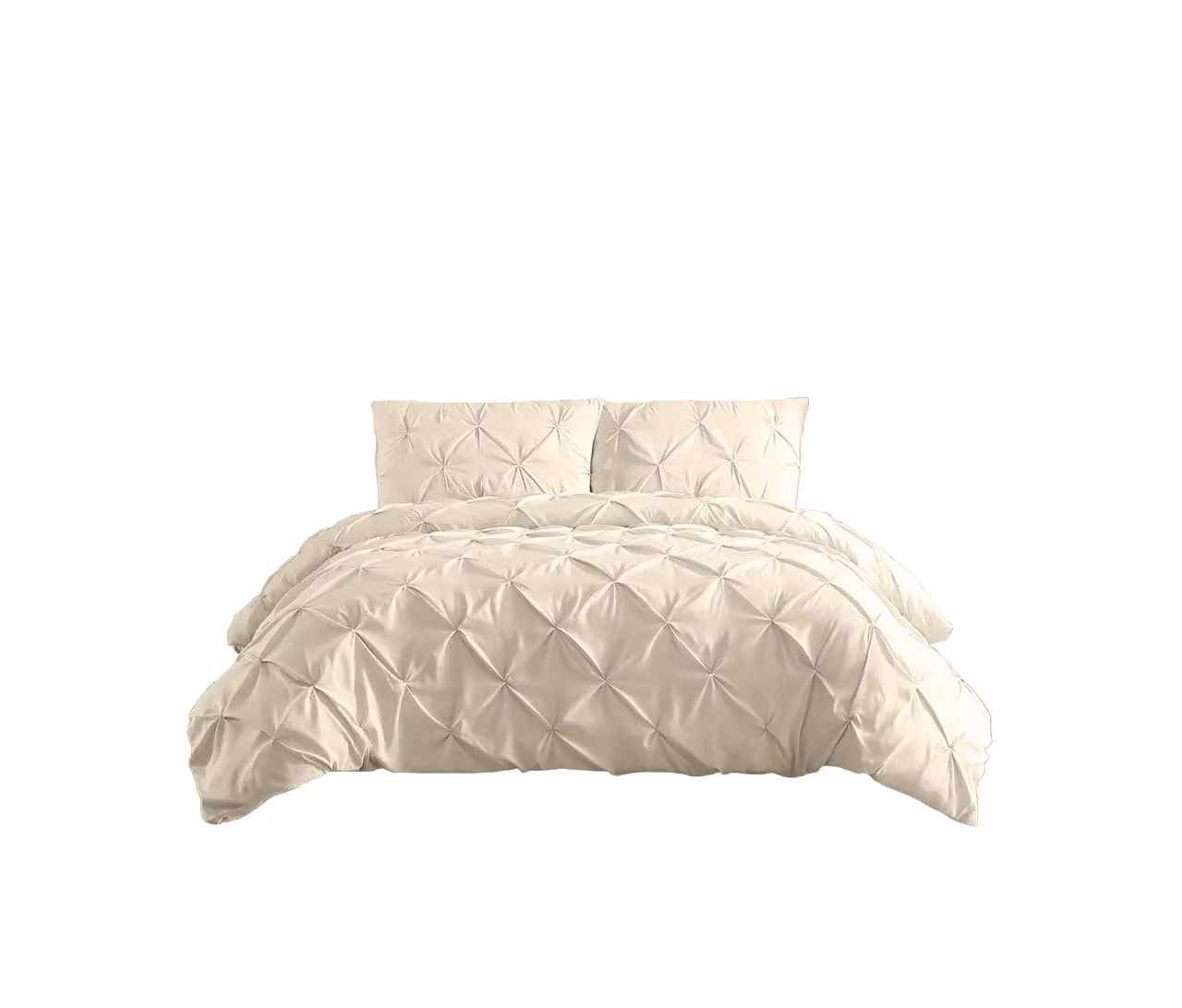 Home Sweet Home UK Pintuck Polycotton Duvet Cover and Pillowcase Set, Beige, W/H: 135 x 200 cm – 2