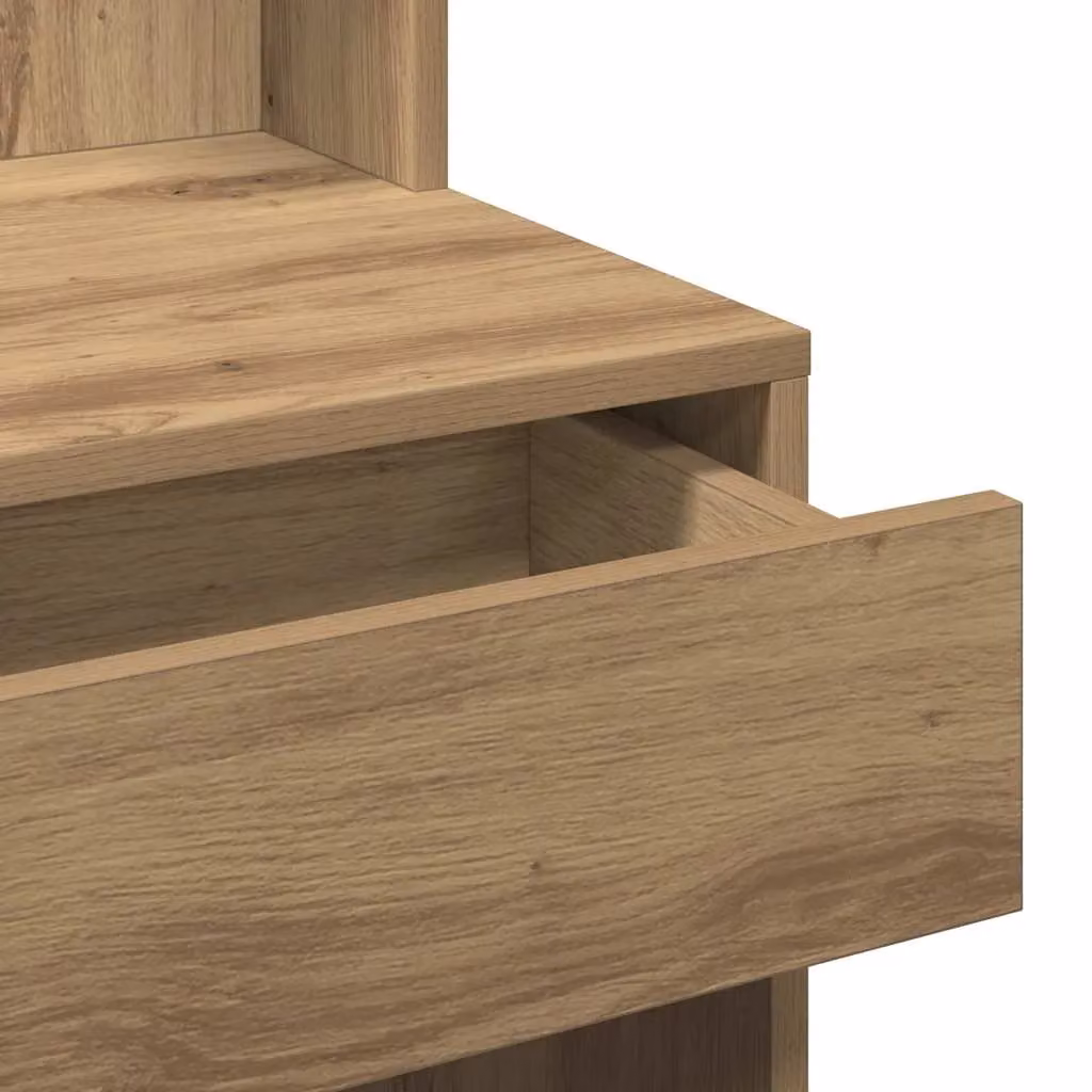 Berkfield Home Modern Dressing Table with Hollywood LED in Artisan Oak, W: 60 cm, D: 40 cm, H: 140 cm – 5