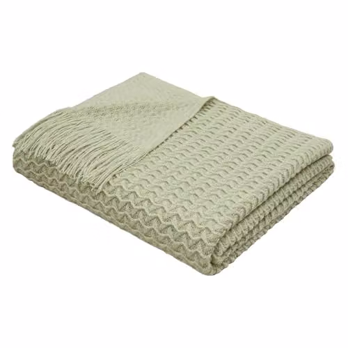 Appletree Textured Knit Throw in Green, W/D/H: 130 x 180 cm – 2