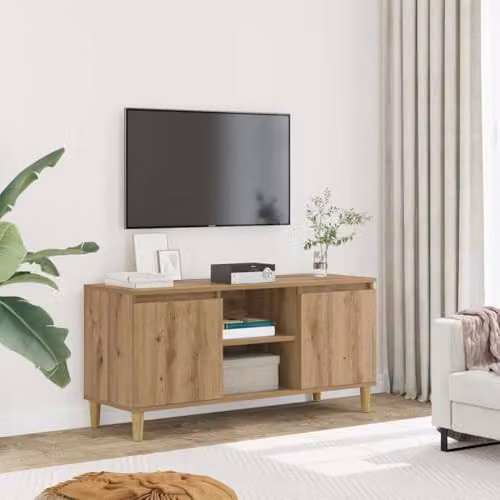 vidaXL Modern TV Cabinet in Artisan Oak Brown, W/D/H: 102 x 35 x 50 cm – 2