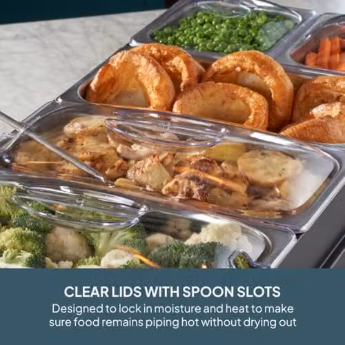 Cooks Professional 5-Section Electric Buffet Warmer with Hotplate Function and Adjustable Temperature Control, 9.6L, Black – 6