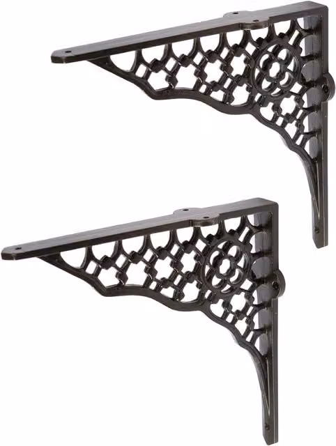 Hammer and Tongs Honeycomb Iron Shelf Bracket, Black, Pack of 2, Diameter: 20.5 cm