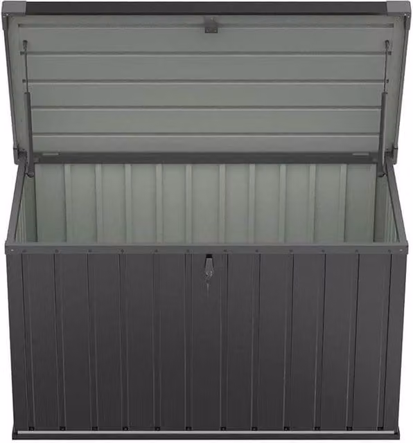 Kelvenix 400L Outdoor Garden Steel Storage Seat in Matt Black