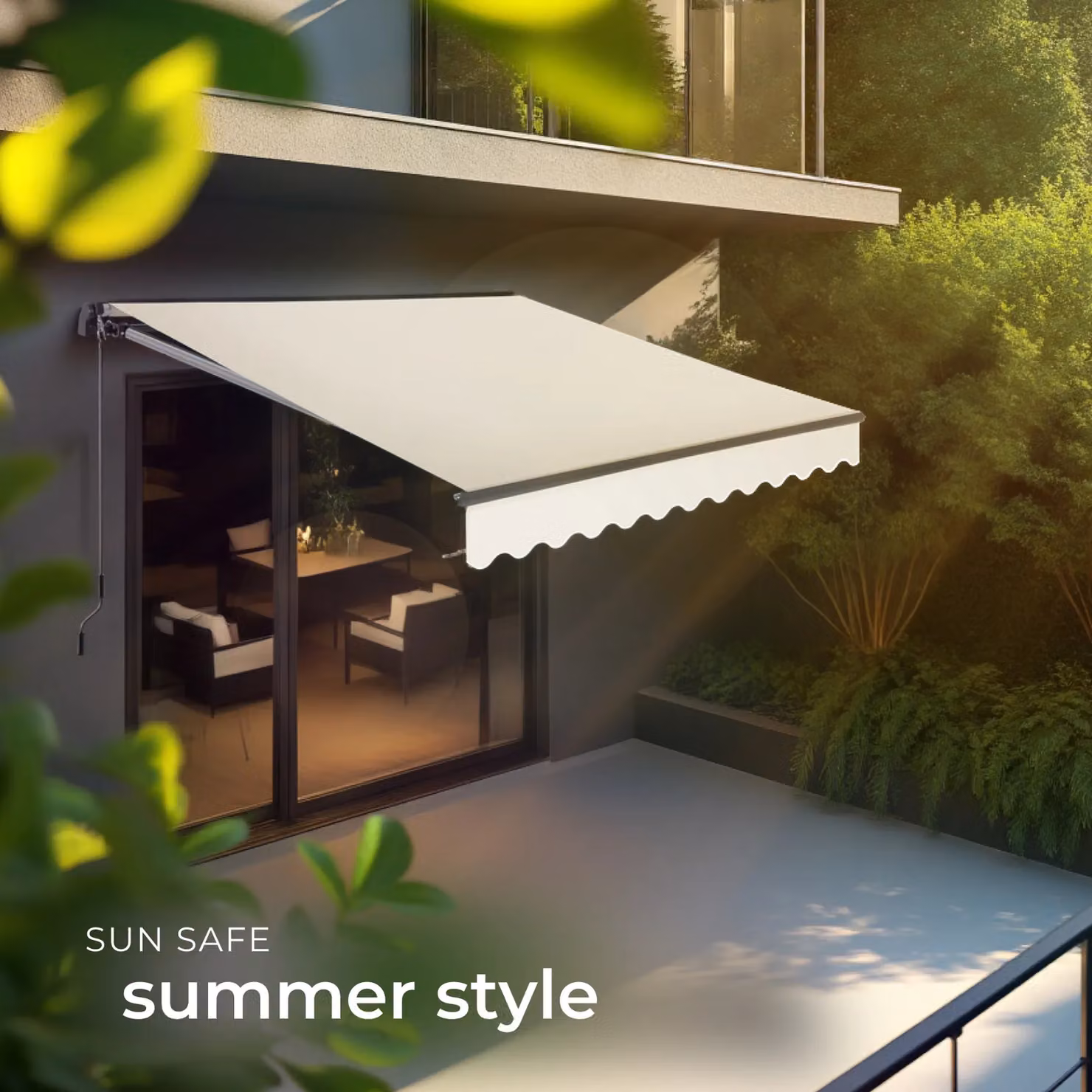 tectake Ornella Retractable Awning in Beige, W: 250 cm, D: 200 cm – 4