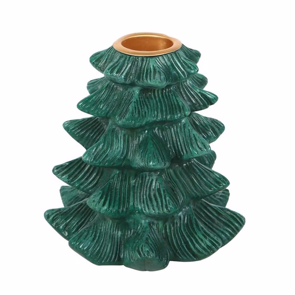 Uniqueful Green Fir Tree Taper Candle Holder for Christmas and Winter Decor – 2