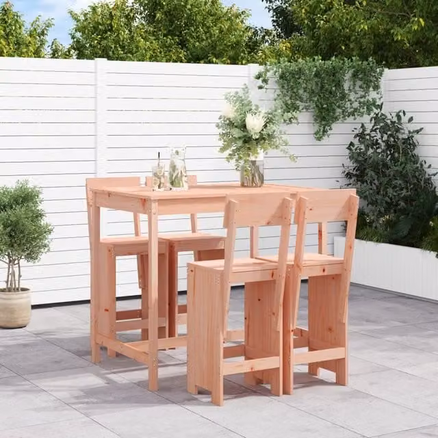 Berkfield Home 5 Piece Garden Bar Set in Brown Solid Douglas Wood