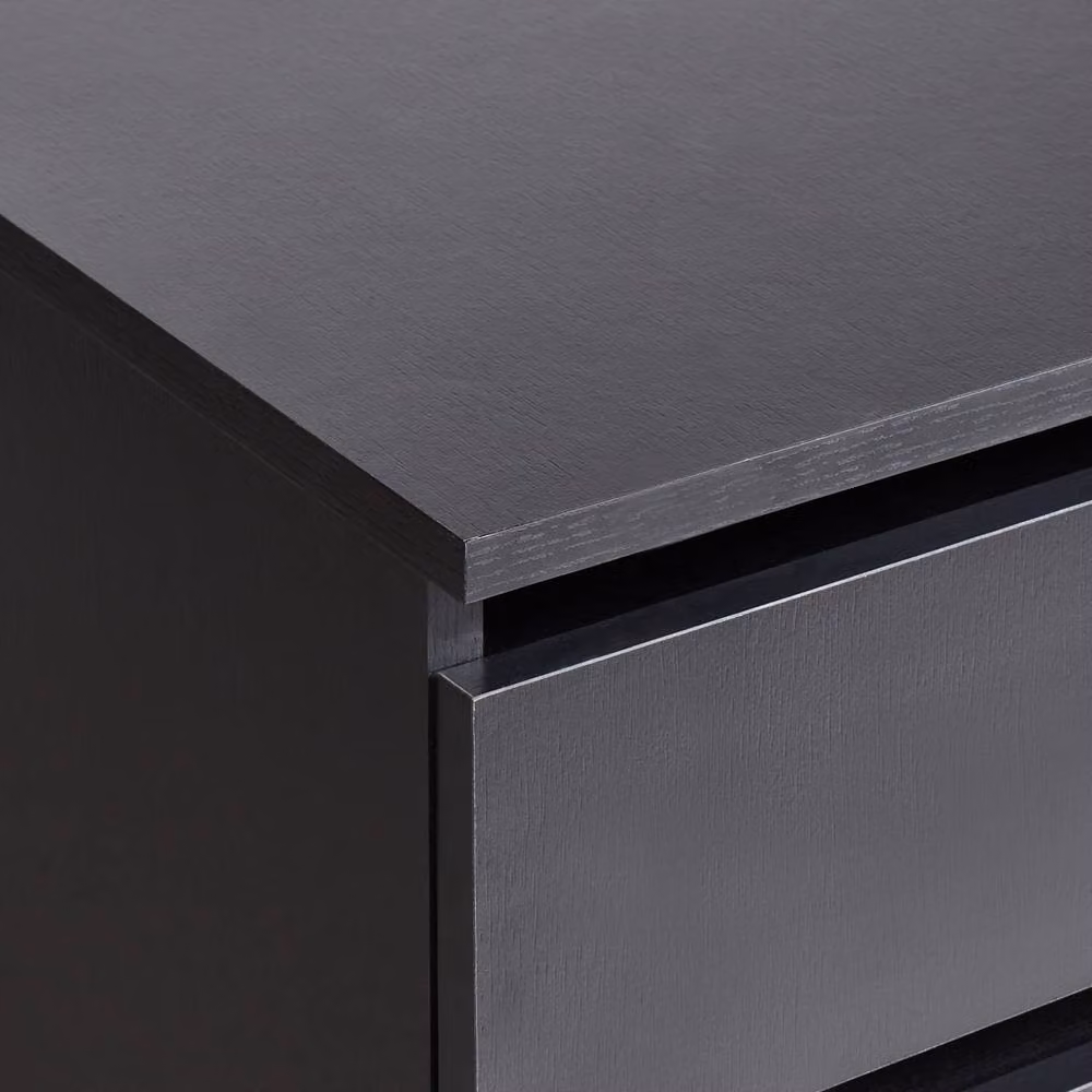 Wyld and Coco Black Modern Bathroom Cabinet with Wheels and Two Drawers, W/D/H: 38 x 30 x 80 cm – 4
