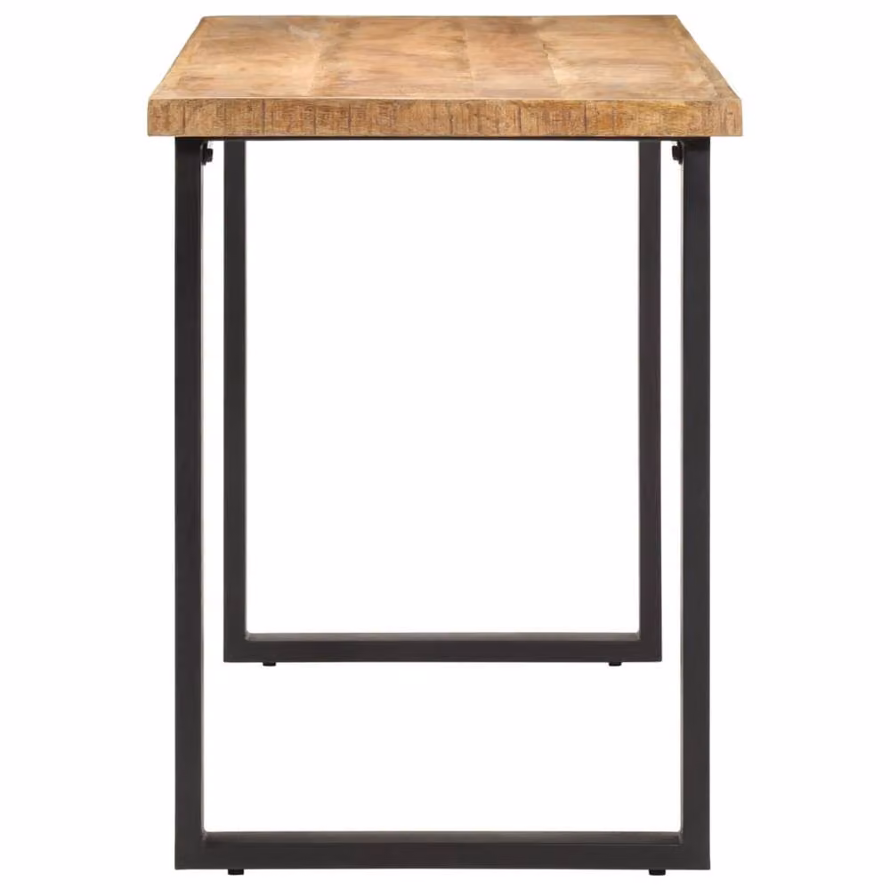 Berkfield Home Rectangular Mango Wood Dining Table in Brown, W/D/H: 110 x 55 x 75 cm – 3
