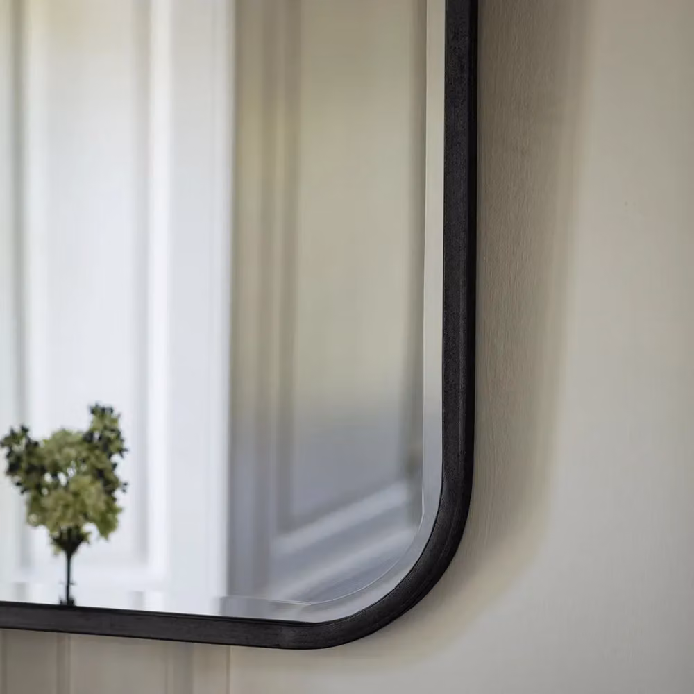 Agenzia 14 Modern Black Metal Frame Rectangular Wall Mirror W: 95.5 cm, H: 65.5 cm – 2