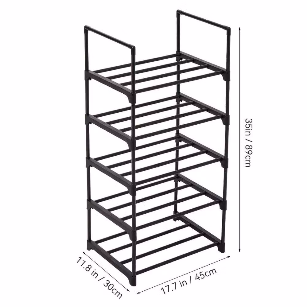 FORGEVIO 5-Tier Adjustable Metal Shoe Rack in Black – 2