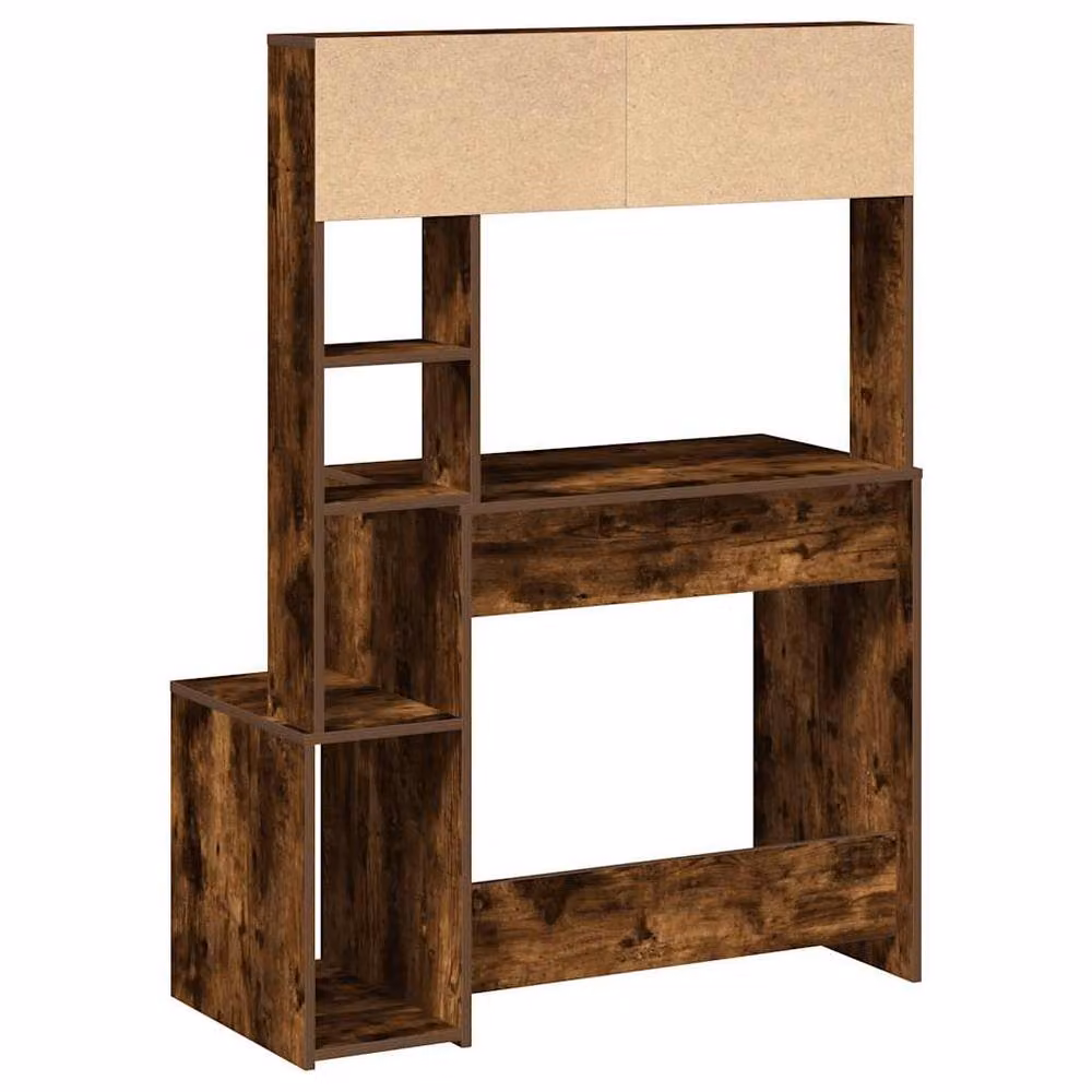 Berkfield Home Modern Writing Desk with Shelves in Smoked Oak Brown, W/D/H: 100 x 45 x 140 cm – 4