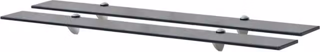 Berkfield Home Black Glass Floating Shelves, 2 Pack, W: 90 cm, D: 10 cm