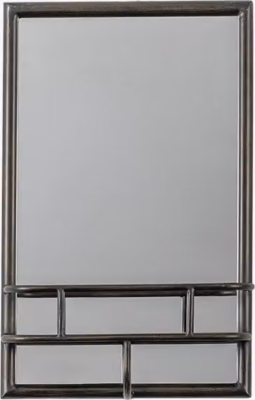 Perch & Parrow Morris Rectangular Industrial Glass Mirror in Bronze
