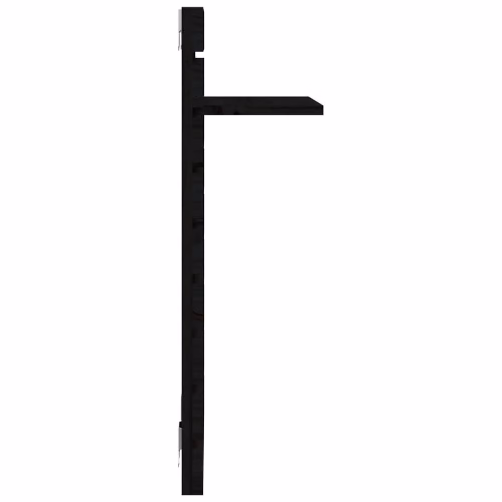 Berkfield Home Beautiful Wall-mounted Bedside Shelves, 2 Piece Set, Black Solid Pine Wood, W/D/H: 40 x 17.5 x 2 cm – 5