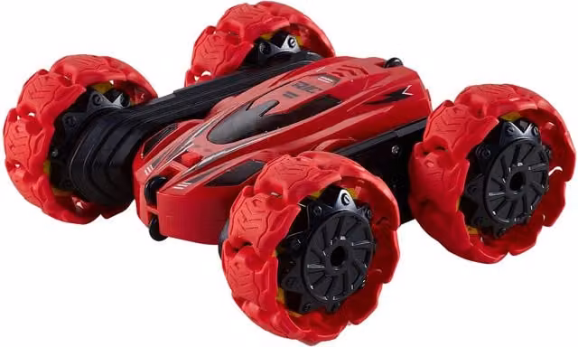 Kidkid Remote Control Stunt Car Toy with Explosive Wheels in Red