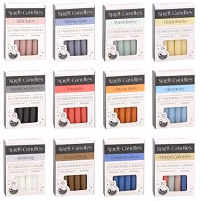 KDMK Magickal Intentions 72 Herbal Spell Candle Set in Multicolour