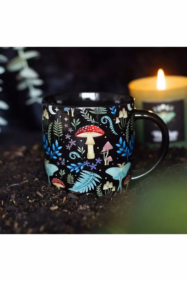 KDMD Dark Forest Print Ceramic Mug in Black – 3