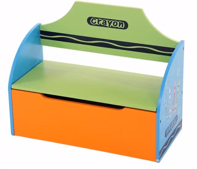 Oypla Multicolour Wooden Childrens Crayon Toy Storage Box – 1
