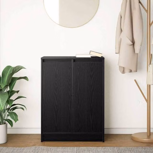 Berkfield Home Black Oak Sideboard in Matt Engineered Wood W/D/H: 57 x 34 x 76 cm – 1