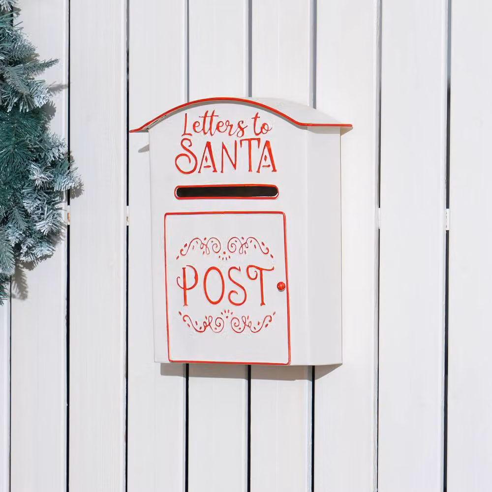STILVORA Christmas Mailbox A5 Wall Mounted, White, W: 30.5 cm, H: 27.0 cm – 3