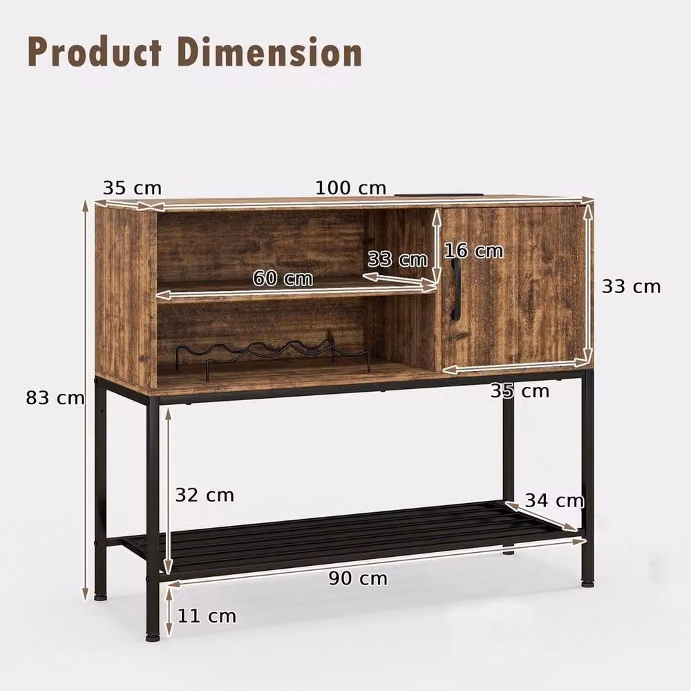 FORGEVIO Industrial Wooden and Metal Console Table in Brown – 2