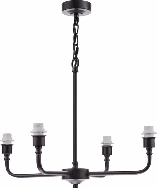 Dar Lighting PAD0422 Modern Black Metal Suspended Pendant Light, Dimmable and Height Adjustable