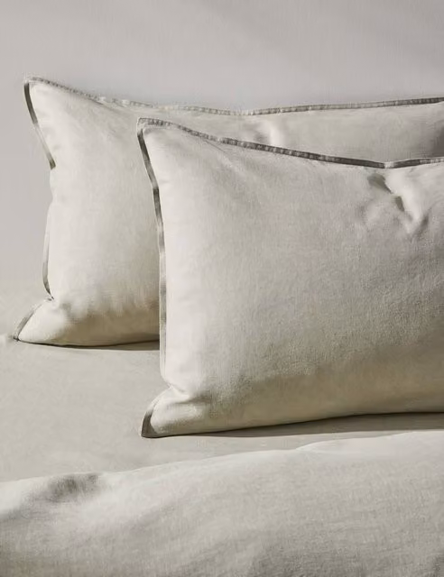 M&S 2 Pack Pure Linen Standard Pillowcases in Beige