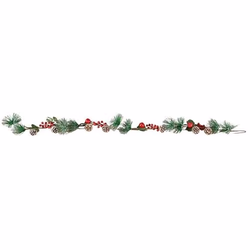 Samuel Alexander 1.5m Christmas Berry Garland with Pinecones and Silver Glitter Tips in Red, Green and Silver – 2