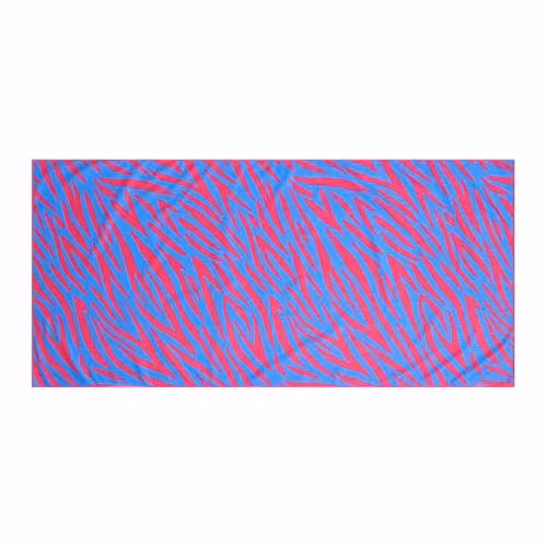 OHS Neon Zebra Microfibre Beach Towel in Pink and Blue, W/H: 71 x 152 cm – 2