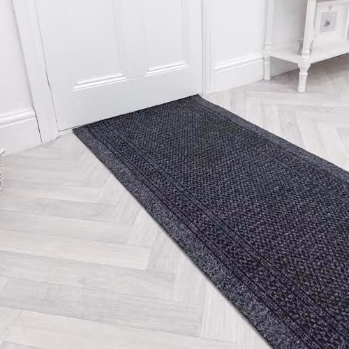 runrug Aztec Hallway and Kitchen Runner Rug, Black, W: 80 cm, L: 240 cm – 1