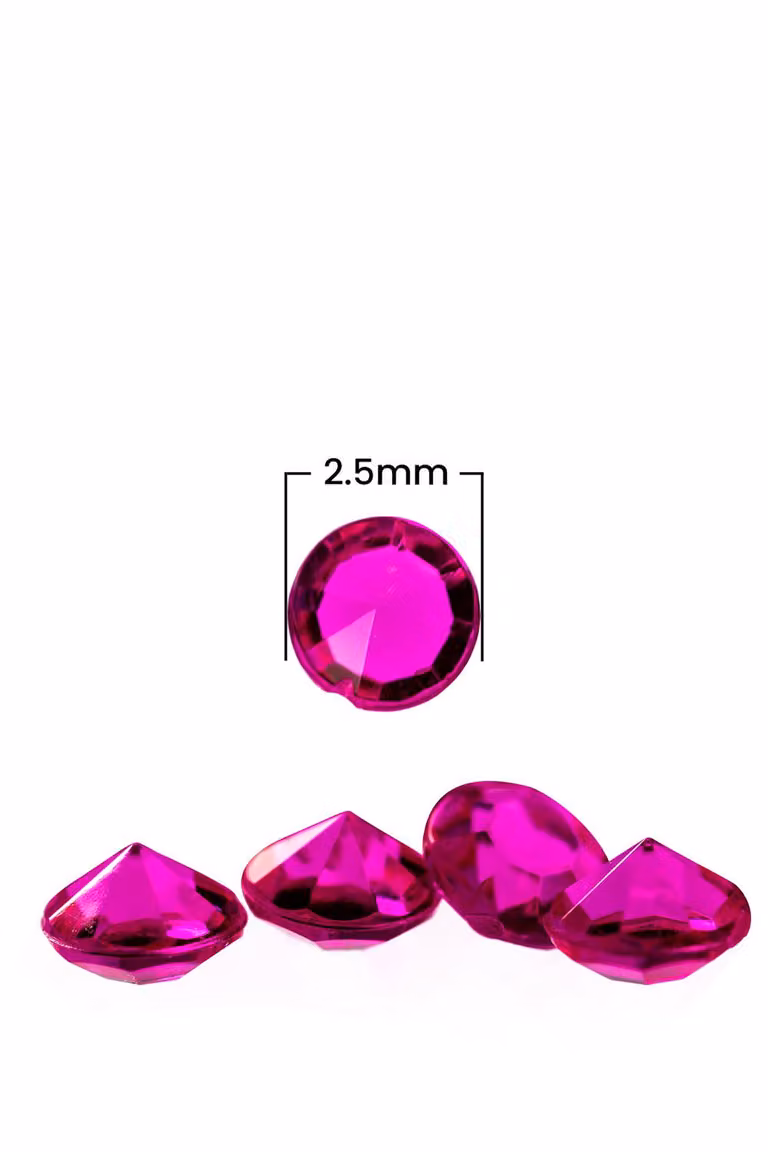 Neel Blue Round Acrylic Rhinestone Table Confetti Scatters, 4000pcs in Fuchsia