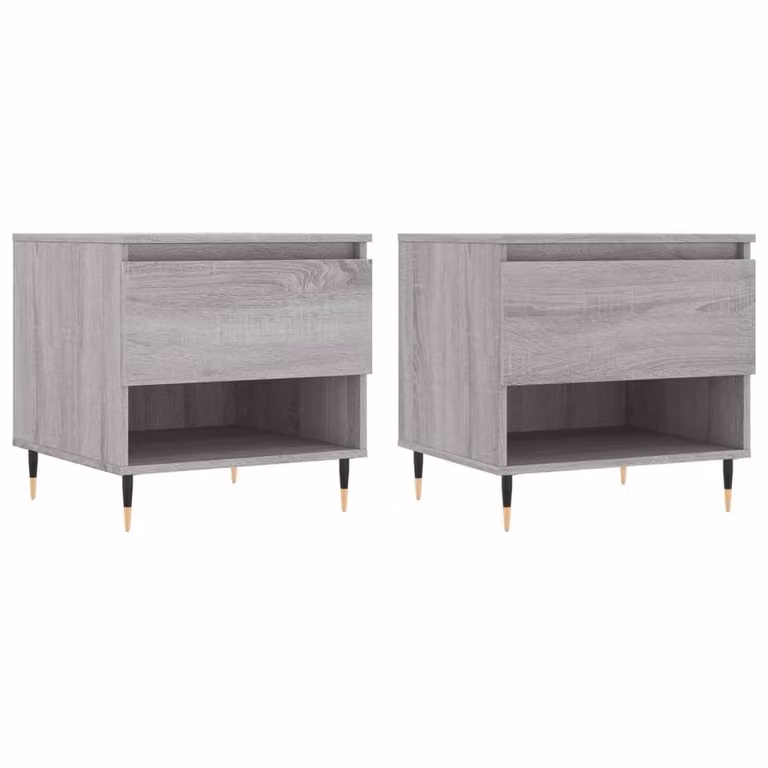 Berkfield Home Modern Nested Coffee Tables, 2 Piece Set, Grey Sonoma, W/D/H: 50 x 46 x 50 cm